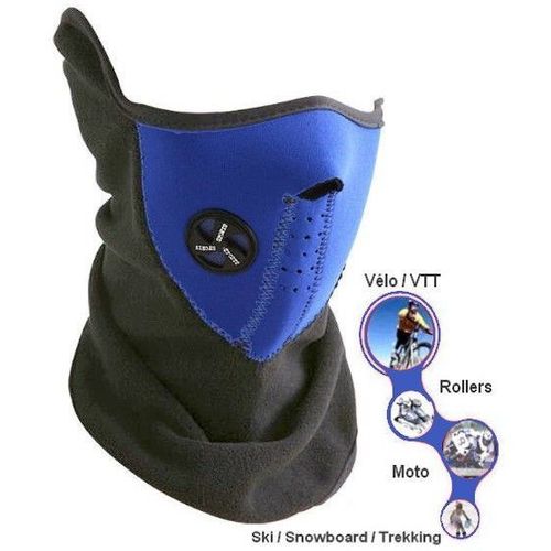 Cagoule/ Masque Facial / Protection Visage (Néoprène) Et Cou + Oreilles (Polaire) - Idéale Pour : Ski / Snowboard / Vélo / Moto / Roller / Trekking / Randonnée / Airsoft / Sport Nature / Etc...