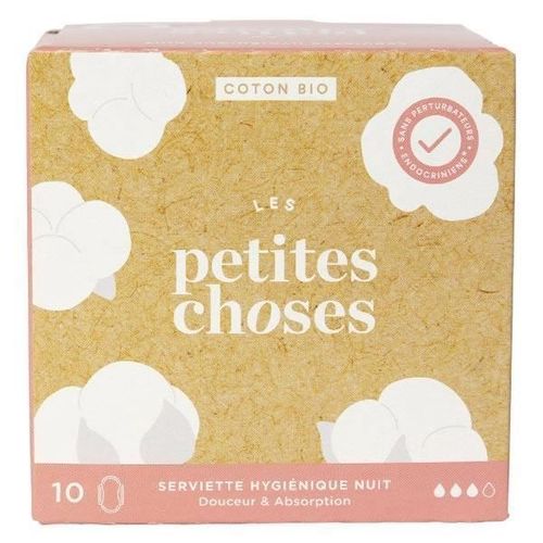 Les Petites Choses Serviettes Hygiéniques Nuit Coton Bio 10 Unités 