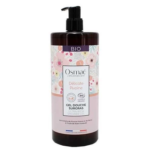 Osmaé Gel Douche Surgras Délicate Pivoine Bio 1l 