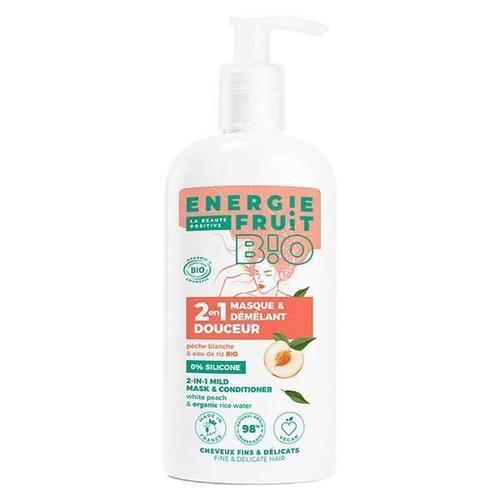 Energie Fruit Cheveux Masque Et Démêlant Douceur Pêche Blanche Et Eau De Riz Bio 300ml 