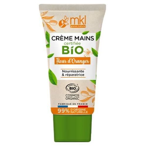 Crème Mains - Mkl Green Nature - Fleur D'oranger Bio - 50ml - Non Gras - Peaux Sensibles 