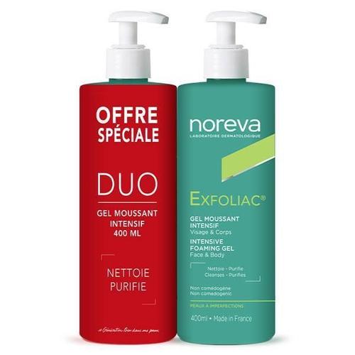 Led Noreva Exfoliac Gel Moussant Intensif Lot De 2 X 400ml 