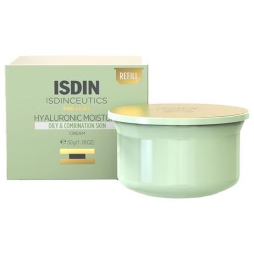 Isdin Isdinceutics Crème De Jour Hyaluronic Moisture Hydratante Peaux Grasses Et Mixtes Recharge 50 G 