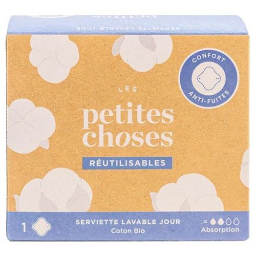 Serviette Lavable - Les Petites Choses - Coton Bio - 1 Serviette - Barrière Anti-Fuites - Femme 