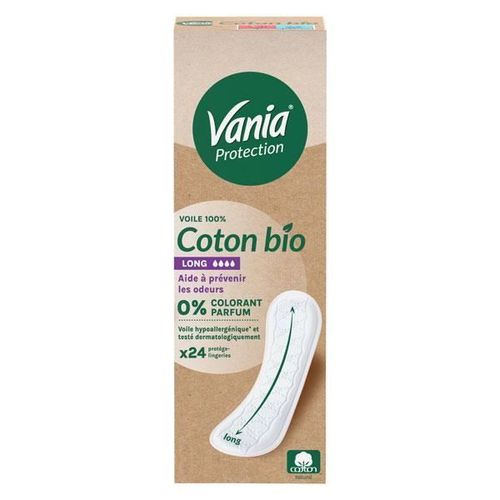 Protège-Slip - Vania - Protection Long Coton Bio - Barrière Anti-Fuites - Adulte - Femme - Flux Léger 