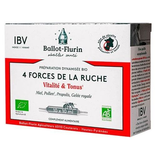 Ballot-Flurin Préparation Dynamisée Bio 4 Forces De La Ruche 10 Ampoules 