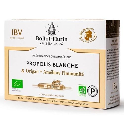 Ballot-Flurin Préparation Dynamisée Propolis Blanche Origan Bio 10 Ampoules 