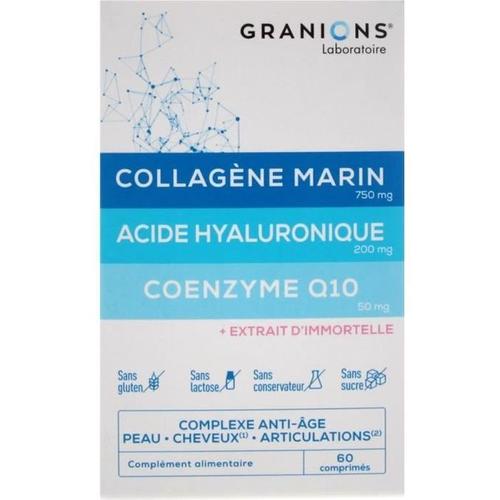 Granions Complexe Collagène, Acide Hyaluroniquee & Coenzymeq10 - Anti-Âge, Peau, Cheveux, Articulations - 60 Comprimés 