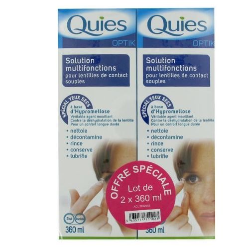 Quies Optik Solution Multifonction Lentilles Souples Lot De 2 X 360ml 