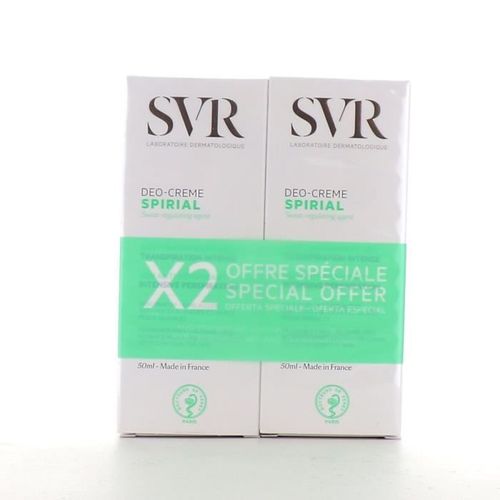 Svr Lot De 2 Spirial Déo-Crème Anti-Transpirant 48 H 50 Ml 