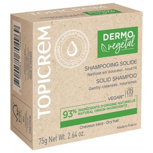 Topicrem Dermovegetal Shampooing Solide Cheveux Secs 75 G 