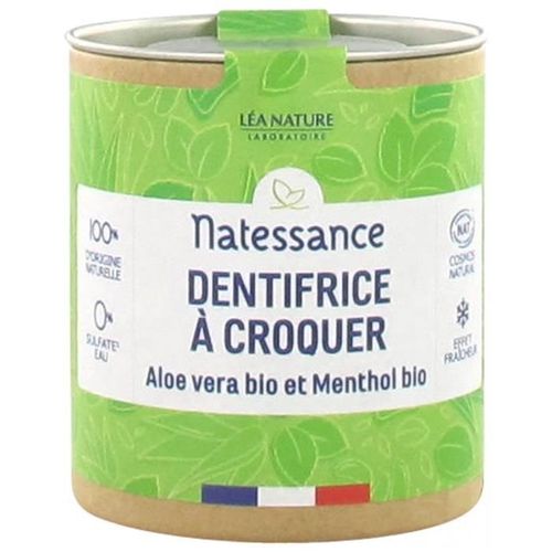 Hygiène Bio-Natessance Naturel Dentifrice À Croquer Aloe Vera Bio Et Menthol Bio 