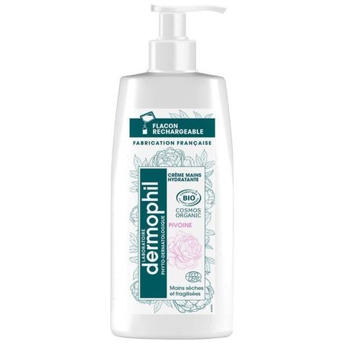 71283 Dermophil Certifié Bio Crème Mains Pivoine Flacon Pompe 200 Ml 