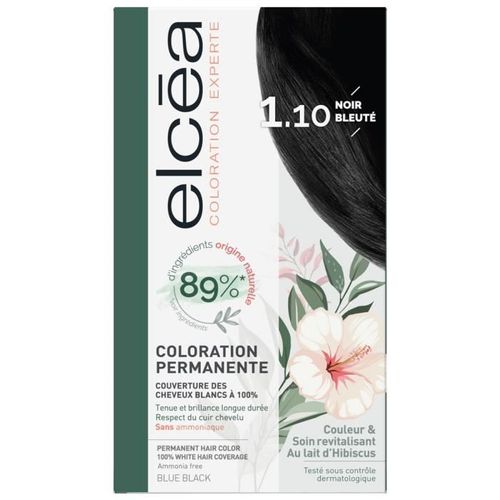 Coloration Permanente - Elcea - Noir-1 - Sans Ammoniaque - Crème - Tous Types De Cheveux 