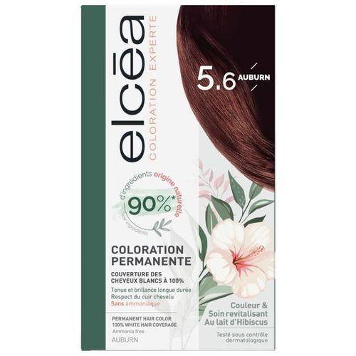Coloration Permanente - Elcea - Noir-1 (5.6 Auburn) - Sans Ammoniaque - Crème - Tous Types De Cheveux 