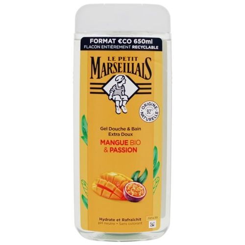 Gel Douche - Le Petit Marseillais - Extra Doux - Mangue Bio & Passion - Hydratant Et Rafraîchissant - 650 Ml 