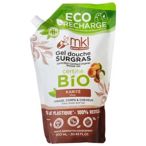 Gel Douche - Mkl Green Nature - Eco-Recharge - Karité Bio - 900 Ml - Sans Parabène 
