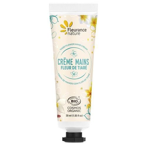 Crème Mains Fleur De Tiaré Bio - Fleurance Nature - 30ml - Non Gras - Adulte - Tous Types De Peau 