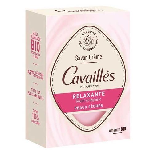 Savon Solide Crème Relaxante Cavaillès - À L'huile D'amande Bio Et Extrait Naturel De Rose - 100g 