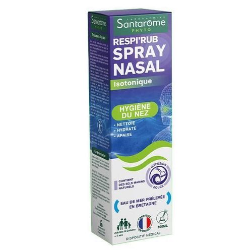 Santarome Bio Spray Nasal Isotonique Respi'rub Nettoie Au Quotidien 100 Ml 