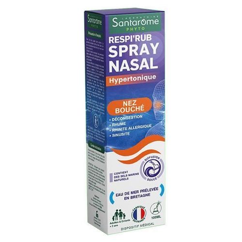 Santarome Bio Spray Nasal Décongestionnant Pour Les Nez Bouchés 100 Ml 