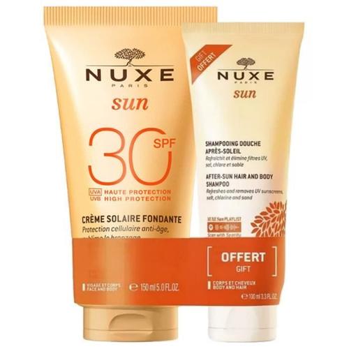 Nuxe Sun Lait Solaire Fondant Spf30 150 Ml + Shampoing Douche Après-Soleil 100 Ml Offert 