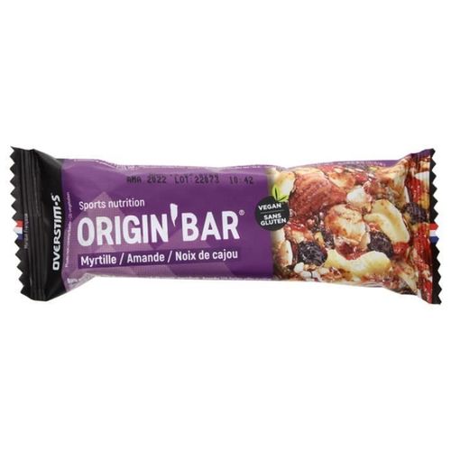 74760 Overstims Origin Bar Myrtille Unitaire (Saveur : Myrtille/Amande/Noix De Cajou) 