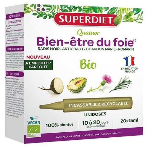 Superdiet Digestion Quatuor Digestion Bio 20 Unidoses De 15ml 