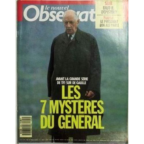 Nouvel Observateur (Le) N° 1244 Du 09/09/1988 - Sida - Faut-Il Depister ? Tunisie - Le President Ben Ali Parle. Les 7 Mysteres Du General De Gaulle.