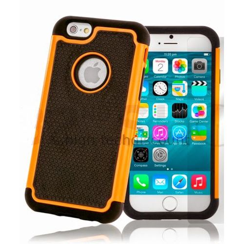 Housse Etui Coque Rigide Anti Choc Pour Apple Iphone 6 (4.7 Pouces) + Film Ecran - Orange
