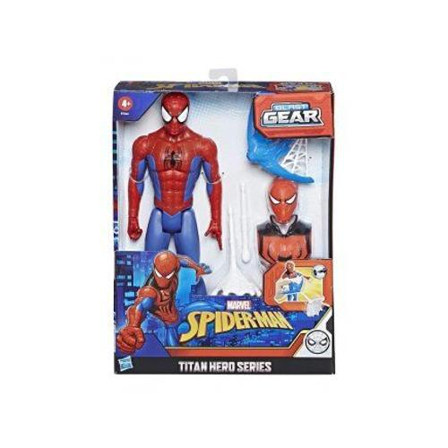 Figurine Spider-Man Blast Gear Et Accessoires - Collection Titan Super Heros Marvel, Deluxe - Spiderman - Set Jouet Garcon + Carte