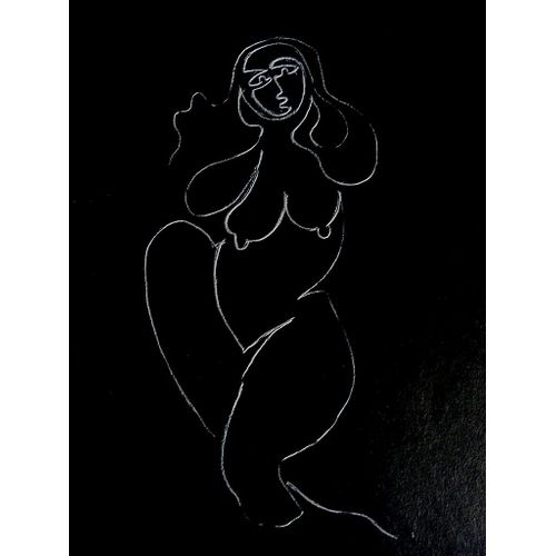  Nu Pastel Sur Papier Noir 