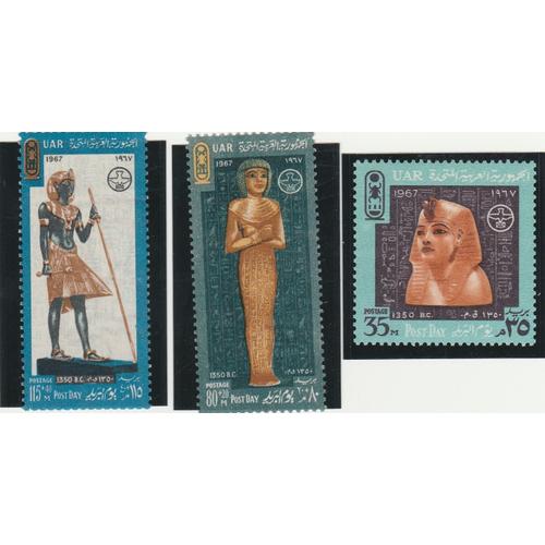 3 Timbres Neufs D'egypte Emis En 1967 - Journée De La Poste