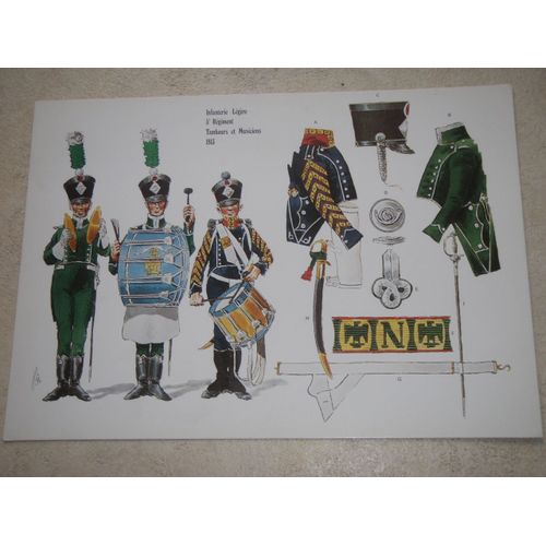 Le Plumet.  Planche 151. Infanterie Légère 5e Régiment Tambours Et Musiciens 1813
