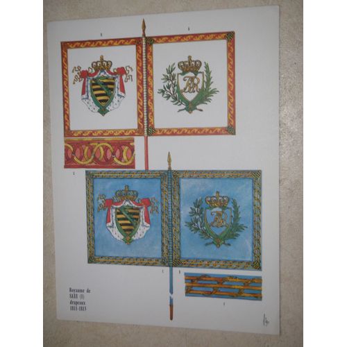 Le Plumet.  Planche D2. Série D. Royaume De Saxe (I). Drapeaux 1811-1813