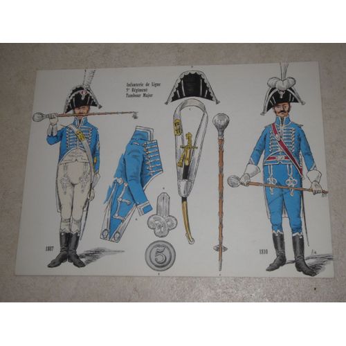 Le Plumet.  Planche 2. Infanterie De Ligne. 5e Régiment Tambour-Major