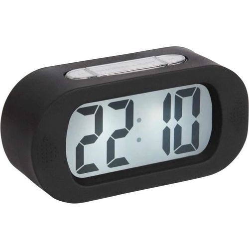 Réveil numérique Gummy noir KARLSSON - LCD rétroéclairé - Toucher doux - 7x5x14cm