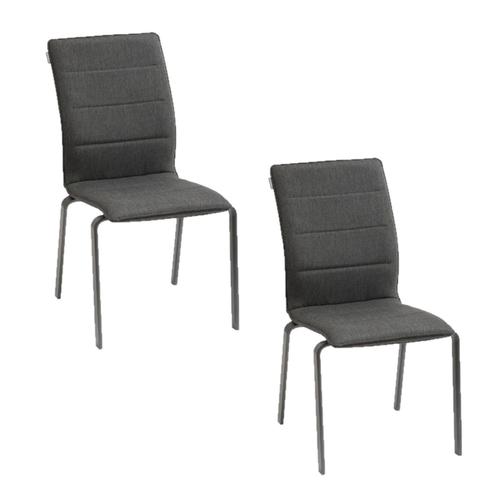 Lot De 2 Chaises Empilables Diese En Aluminium Et Polytexaline - Anthracite Et Graphite