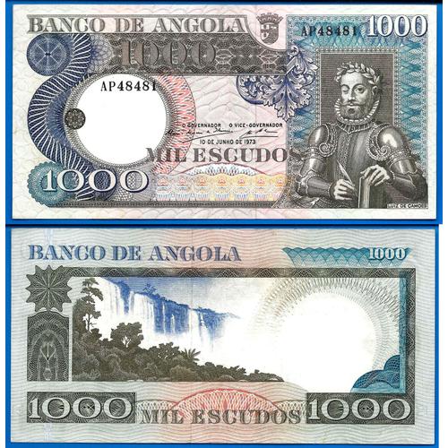 Angola 1000 Escudos 1973 Luiz De Camoes Ecrivain Afrique Colonie Portugal