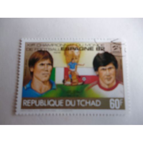 Timbre "Tchad:Championnat De Football:Espagne 1982".