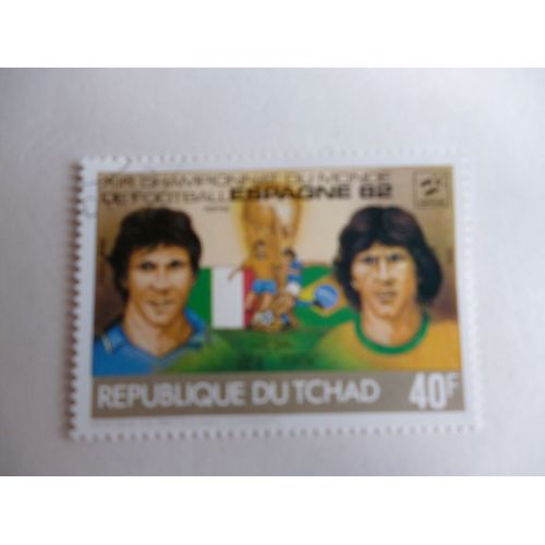 Timbre "Tchad:Championnat De Football:Espagne 1982".