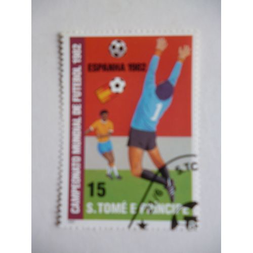 Timbre "Tome E Principe:Championnat Du Monde De Football:Espagne 1982".