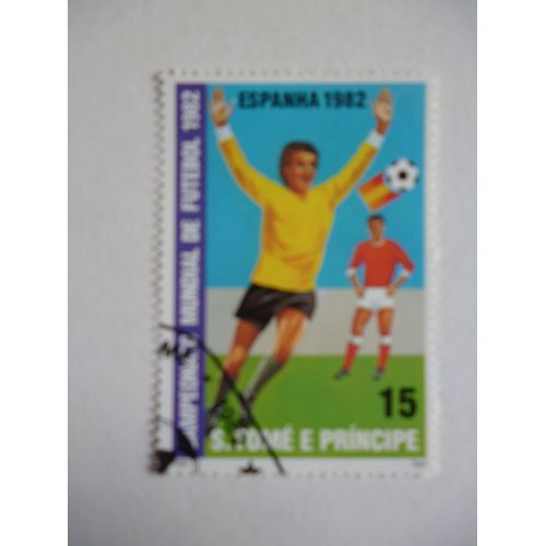 Timbre "Tome E Principe:Championnat Du Monde De Football:Espagne 1982".