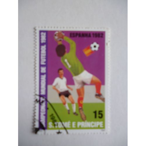 Timbre "Tome E Principe:Championnat Du Monde De Football:Espagne 1982".