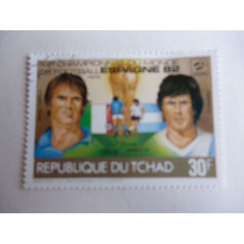 Timbre "Tchad:Championnat De Football:Espagne 1982".