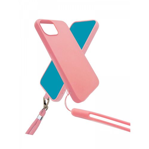 Jaym - Coque Silicone Rose Pour Samsung Galaxy S23 - Tour De Cou Et Tour De Poignet Inclus - Intérieur 100% Microfibre