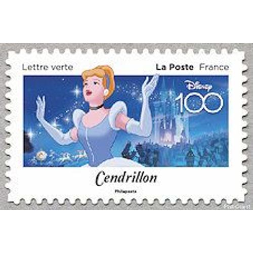 Disney 100 Ans D'histoires À Partager Cendrillon Timbre Oblitéré