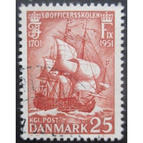 Danemark N°338 Bateau Ancien Oblitéré