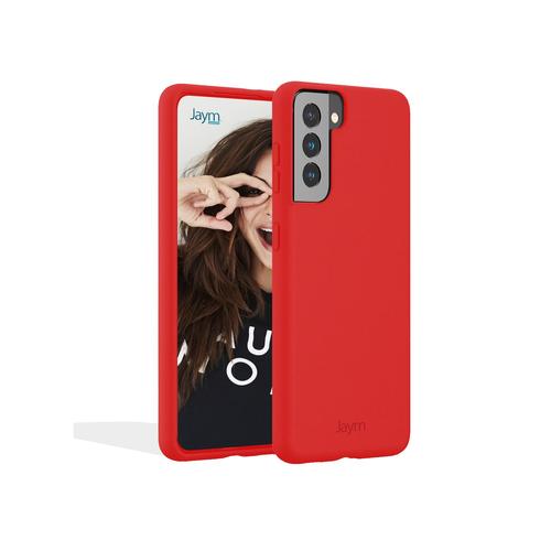 Jaym - Coque Silicone Premium Rouge Pour Samsung Galaxy S22 -100% Silicone Et Microfibre - Renforcée Et Ultra Doux