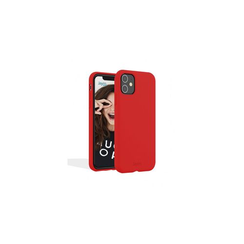 Jaym - Coque Silicone Premium Rouge Pour Apple Iphone 12 / 12 Pro [Compatible Magsafe]-100% Silicone Et Microfibre - Renforcée Et Ultra Doux